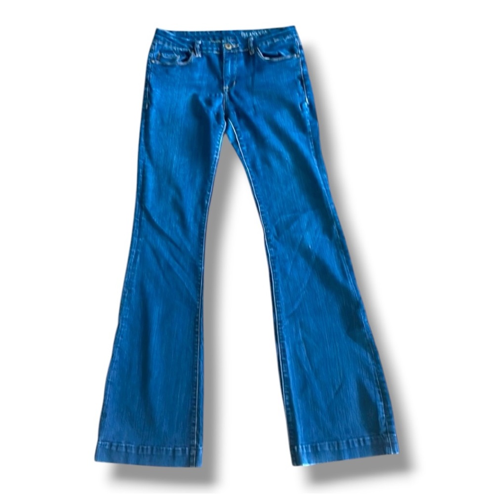 Blank NYC Flared leg stretchy tall Jeans, size 28 lightly distressed look